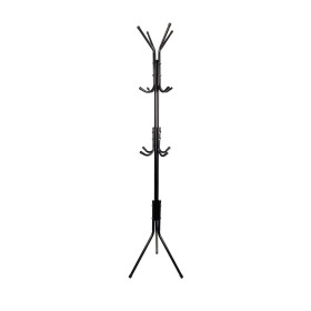 Attaccapanni da Terra Appendiabiti 55*55*160cm Verticale In Metallo 3 Livelli 12 Ganci Nero per Ingresso Camera da Letto Ufficio Bagno