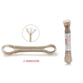 20 Metri Cavo Filo Stendibiancheria In Acciaio per Esterno Diametro 2.5mm