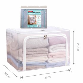 Contenitore Rettificato con Sistema di Ventilazione Antipolvere Scatola Sottoletto Trasparente Chiusura Cerniera L40cm x W20cm x H30cm