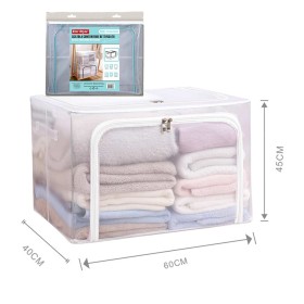 Contenitore Rettificato con Sistema di Ventilazione Antipolvere Scatola Sottoletto Trasparente Chiusura Cerniera L60cm x W40cm x H45cm
