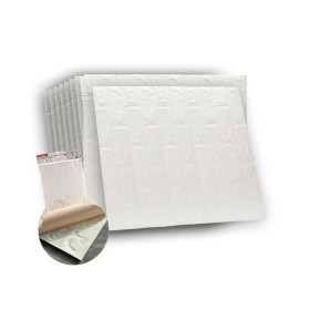 10 PZ Carta da Parati 3D Bianco Pannelli Autoadesivi Per Pareti Muri Wallpaper 77X70cm Tot. 5,39mq