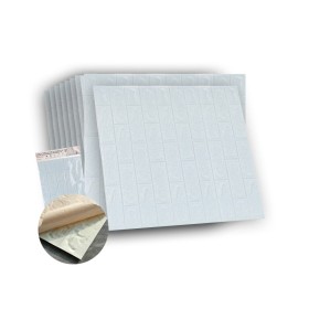 10 PZ Carta da Parati 3D Blu Grigio Pannelli Autoadesivi Per Pareti Muri Wallpaper 77X70cm Tot. 5,39mq