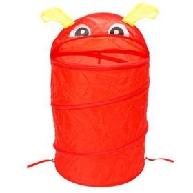 Cesto Portabiancheria Pieghevole Con Coperchio Colore Rosso 35X42mm