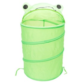 Cesto Portabiancheria Pieghevole Con Coperchio Colore Verde 35X42mm