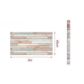 6 Rotoli Carta Adesive Per Mobili 45X200cm Legno Intrecciato Carta da Parati Autoadesive Rivestimento PVC Lavabile