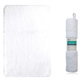 Tappeto in Microfibra Multiuso Antiscivolo Soffice Assorbente Lavabile 40x60cm Bianco