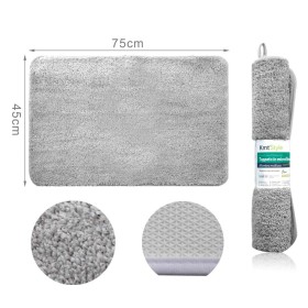 Tappeto in Microfibra Multiuso Antiscivolo Soffice Assorbente Lavabile 45x75cm Grigio Chiaro
