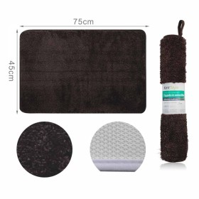 Tappeto in Microfibra Multiuso Antiscivolo Soffice Assorbente Lavabile 45x75cm Marrone