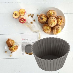 6 Pezzi Stampo Rotondo Forma Muffin Cupcake Budini da 5 x 2.5cm in Silicone di Alta Qualità Riutilizzabili