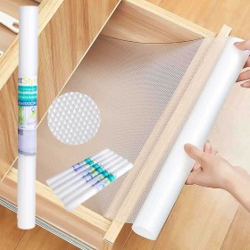 6 Pezzi Tappetino per Cassetti Ritagliabile, Rivestimento Non-Adesivo EVA Plastica Antiscivolo Versione a Quadretti 45x100cm