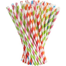 25 pcs Cannucce di Carta Colorate per Feste e Compleanni, Eco-Friendly e Biodegradabili, Colori Assortiti