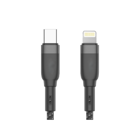 Cavo USB C PD Lightning Ricarica Veloce 3,5A Nero 1 Metro Nylon Intrecciato