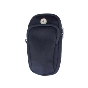 Borsa da Braccio Sportiva Morbida Sacchetto Bracciale Porta Cellulare Con Uscita Cavo Auricolari Colore Nero