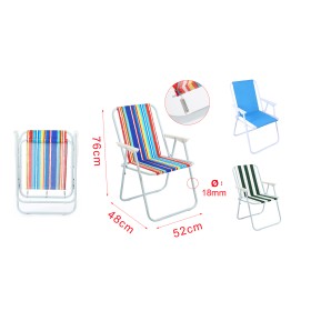 Sedia Pieghevole da Spiaggia, Leggera e Comoda, Colori Assortiti