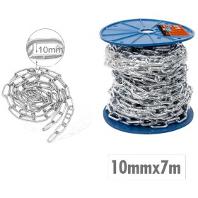 Rotolo di Catena a Maglia Barbazzale in Acciaio Inox Argentato Spessore 10mm x 7 metri