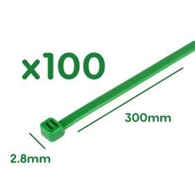 100 Fascette Plastica Verde Giardinaggio 2.8X300mm