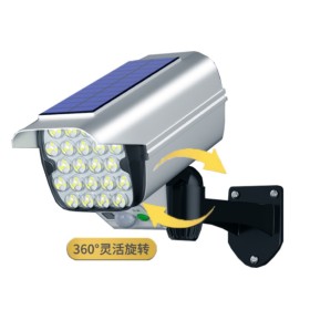 Lampada Led Con Pannello Solare e Sensore Movimento 12W 500lm 6500K Con Forma di Finta Telecamera Bullet