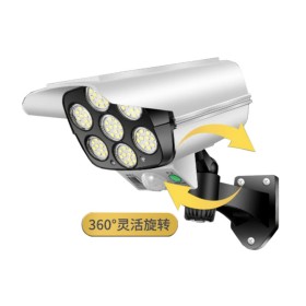Lampada Led Con Pannello Solare e Sensore Movimento 15W 500lm 6500K Con Forma di Finta Telecamera Bullet