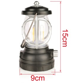 Lanterna Led da Campeggio Ricaricabile USB e Pannello Solare Batteria 1200mAh Luce Regolabile