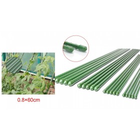 10 Pezzi Supporto Piante Rampicanti Bastone In Acciaio Plastificato Verde 0,8X60cm