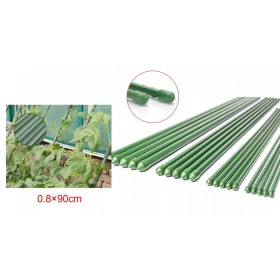 10 Pezzi Supporto Piante Rampicanti Bastone In Acciaio Plastificato Verde 0,8X90cm