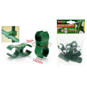 16 Pezzi Raccordi Connettori Per Bastone Supporto Piante Snodabile 360° 16mm