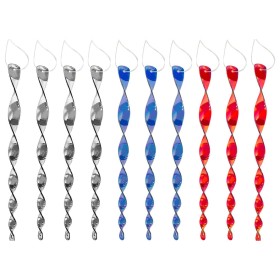 10 Pezzi Girandole Spaventa Uccelli Asta Repellente Riflettente Spirale Catarifrangenti Dissuasori 50cm