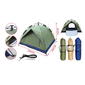 Tenda Campeggio 200X200X140cm Doppia Apertura Colore Assortito