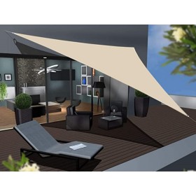 Tenda a Vela Triangolare Colore Beige 3X3X3m Parasole Per Giardino Terrazza
