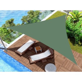 Tenda a Vela Triangolare Colore Verde 5X5X5m Parasole Per Giardino Terrazza