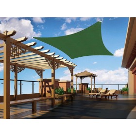 Tenda a Vela Rettangolare Colore Verde 3X4m Parasole Per Giardino Terrazza