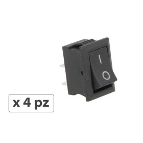 4 PZ Interruttore Pulsante Bilanciere Quadrato Bipolare 12V Push Button Switch 2 Pin Auto Barca Foro 12X19mm