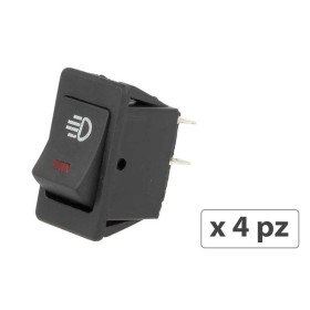 4 PZ Interruttore Bilanciere Quadrato On Off Push Button Switch 4 Pin Con Indicatore Led Spia Rosso 12V Auto Barca Foro 20X28mm