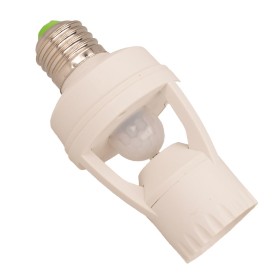 Portalampada E27 Con Sensore PIR Movimento e Crepuscolare Timer 360 Gradi