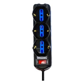 Multipresa Ciabatta Elettrica a 9 Posti 6 Prese 10A/16A + 3 Presa 10A/16A Bipasso Schuko con Interruttore e Spina 10A Cavo 1.5m Nero.