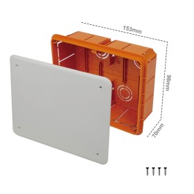 Cassetta Di Derivazione Da Incasso Muro IP40 Con Coperchio e Viti 153X98X70mm