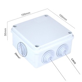 Scatola Di Derivazione Da Parete Stagna IP55 Con 6 Uscite Passacavi 100X100X50mm Coperchio Con Viti