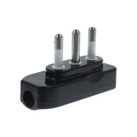 Spina Elettrica Piatta Salvaspazio Laterale 2P+T 16A 250V Nero XSL1027AN