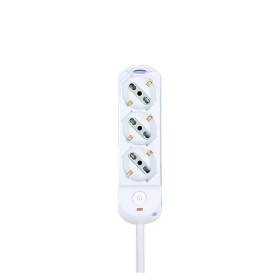 Multipresa Ciabatta Elettrica a 3 Posti 3 Prese Bipasso Schuko 10A/16A con Interruttore e Spina 10A Cavo 1.5 metri Bianco