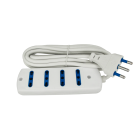 Multipresa Ciabatta Elettrica 4 Posti Cavo Da 1,5 Metri Colore Bianco