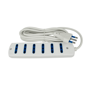 Multipresa Ciabatta Elettrica 6 Posti Cavo Da 1,5 Metri Colore Bianco