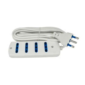 Multipresa Ciabatta Elettrica 4 Posti Cavo Da 3 Metri Colore Bianco