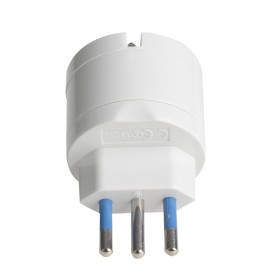 Adattatore Spina Elettrica 2P+T 10A con 1 Presa Schuko 16A / Italiano 10A 2P+T 250V Max 1500W Bianco