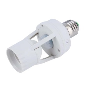 Portalampada E27 Con Sensore PIR Movimento e Crepuscolare Timer 360 Gradi