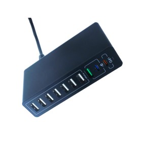 Alimentatore Caricabatterie USB da Muro 65W 2 USB Type C PD 1 USB QC3,0 7 USB Smart