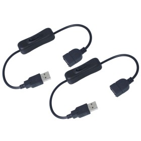 2 PZ Cavo USB con Interruttore on/off a Bilanciere Per Lampada da Scrivania a LED Ventilatore USB Strisce LED Nero