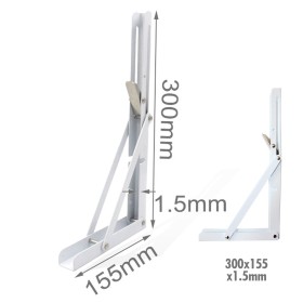 4 Pezzi Supporto Staffe da Muro Phiegevole Supporto Triangolare Phiegevole per le Mensole Finitura Bianca Misura 300x155 Spessore 1.5mm