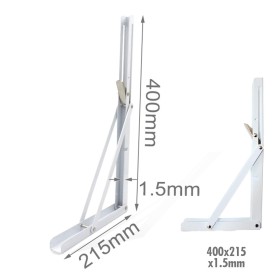 4 Pezzi Supporto Staffe da Muro Phiegevole Supporto Triangolare Phiegevole per le Mensole Finitura Bianca Misura 400x215 Spessore 1.5mm