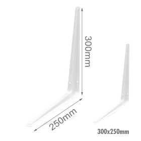 4 Pezzi Supporto Staffe da Muro Supporto Triangolare per le Mensole Finitura Bianca Misura 300x250mm