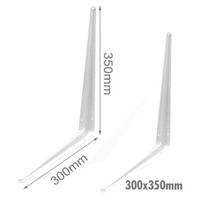 4 Pezzi Supporto Staffe da Muro Supporto Triangolare per le Mensole Finitura Bianca Misura 300x350mm